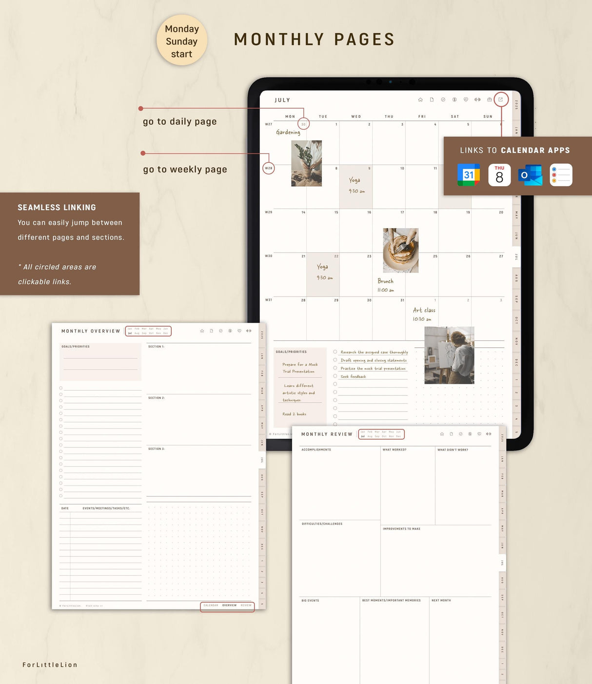 Premium Custom Digital Planner 2026 | Calendar Integrated PDF