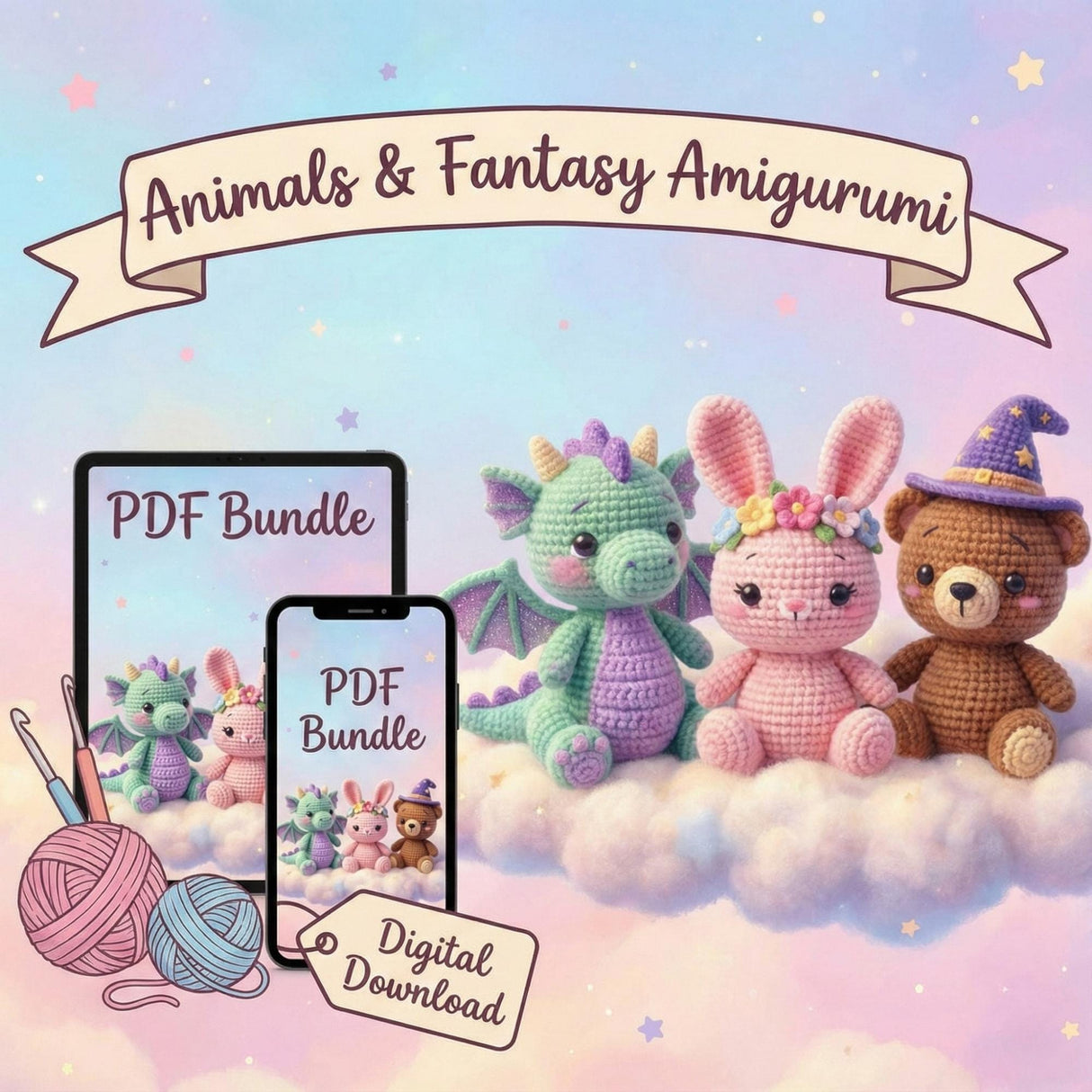 Digital PDF 500+ Amigurumi Crochet Patterns | Animal Bundle