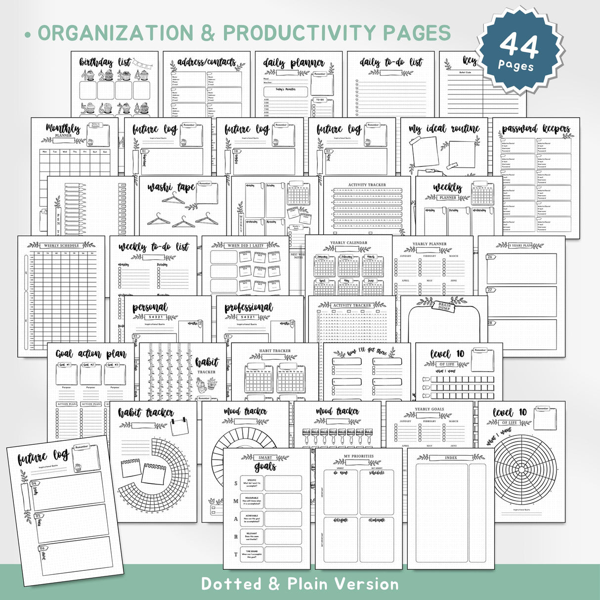2026 Journal Planner Bundle | 430+ Premade Bullet Journal PDF