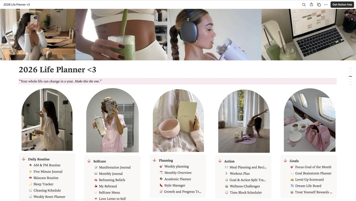 2026 Notion Life Planner | All-In-One Digital Organizer