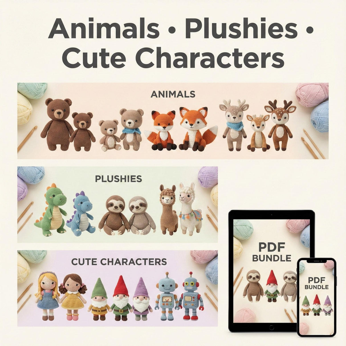 Digital PDF 500+ Amigurumi Crochet Patterns | Animal Bundle