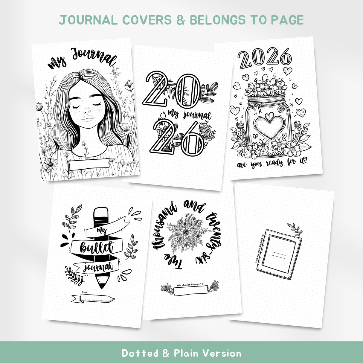 2026 Journal Planner Bundle | 430+ Premade Bullet Journal PDF