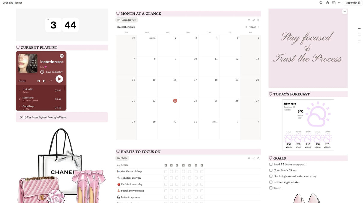 2026 Notion Life Planner | All-In-One Digital Organizer