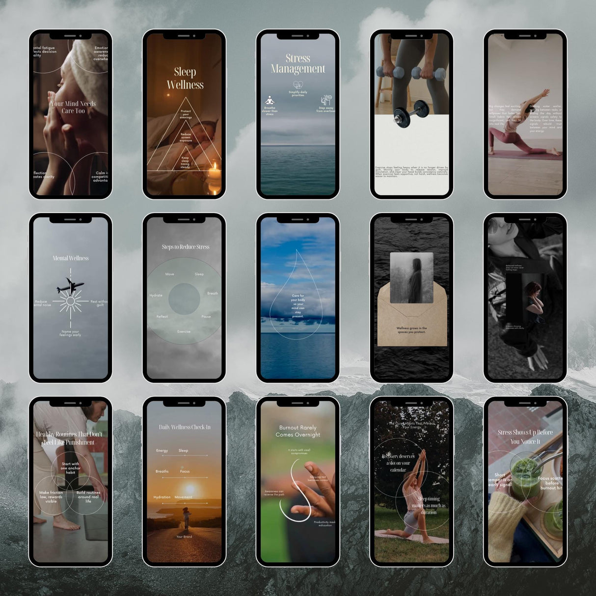 750 Wellness Coach Instagram Templates | Spiritual Reels & MRR