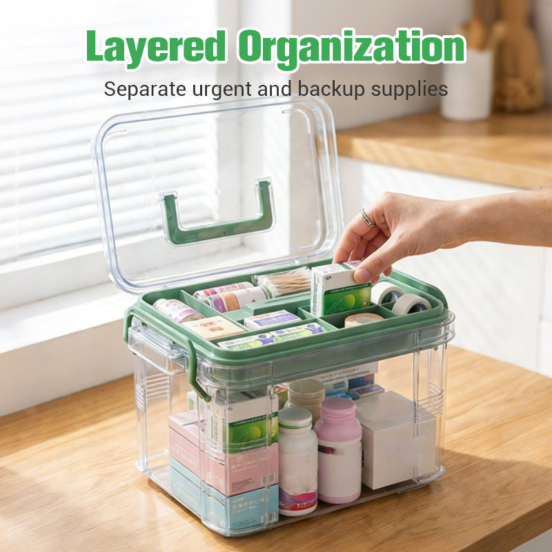 ✈️ Travel-Sized Pharmacy | 2-Layer Portable Medicine Organizer 🧳【50% OFF】