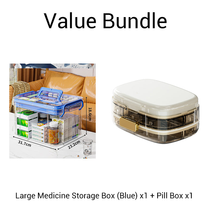✈️ Travel-Sized Pharmacy | 2-Layer Portable Medicine Organizer 🧳【50% OFF】