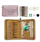 Knitting Needles Removable Ebony Wood 1 Set Crochet Hooks Needles Handmade Crafts Comfortable Grip for DIY Scarves Gloves
