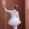 Girls Ballet Dance Tutu Dress Kids Short /Long Sleeves Tulle Bowknot Skate Gymnastics Christmas Birthday Party Leotard Dancewear