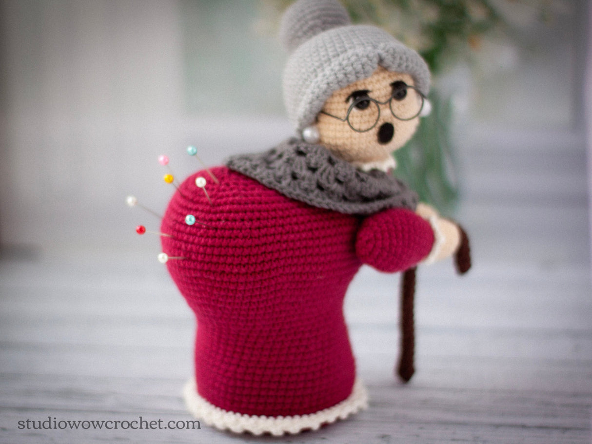 Grandma Pin Cushion Crochet Pattern PDF | Amigurumi Doll