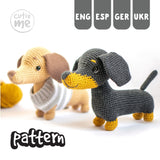 Crochet Dachshund Dog Pattern PDF | Yumi in a Sweater