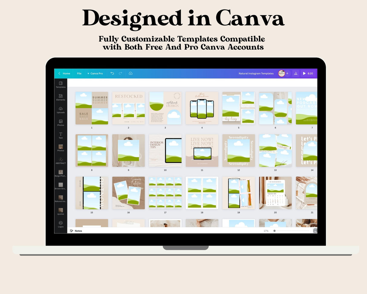 1800+ Instagram Canva Templates | Neutral Post, Story, Reel Bundle | TemplifyHub