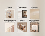 1800+ Instagram Canva Templates | Neutral Post, Story, Reel Bundle | TemplifyHub
