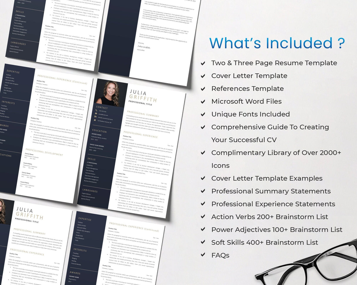 Professional CV Template | Modern Microsoft Word Resume | Digital Download