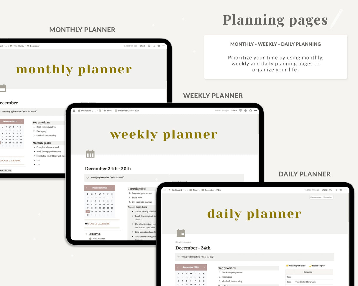 Ultimate Notion Life Planner | #1 Rated Aesthetic Dashboard