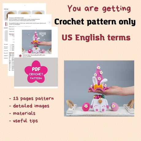 Digital PDF Easter Bunny Gnome & Egg Crochet Pattern