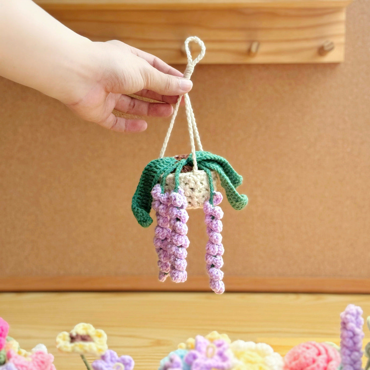 Car Hanging Plant Crochet Pattern | Rearview Mirror Succulent