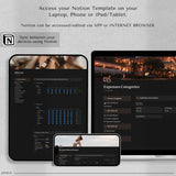 Dark Mode Notion Life Planner | All-In-One Aesthetic Dashboard