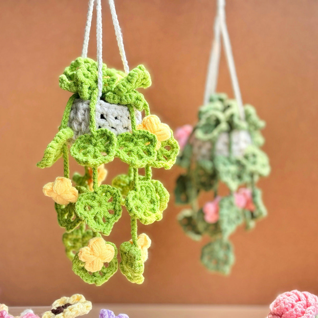 Car Hanging Plant Crochet Pattern | Rearview Mirror Succulent