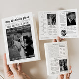 Wedding Newspaper Program | Folded Canva Template | Digital Ceremony Schedule