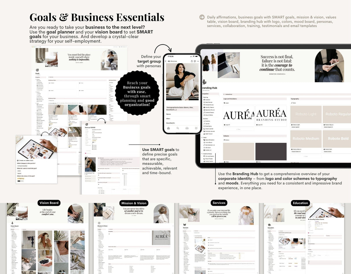 Notion 2026 Life & Business Planner | All-In-One Aesthetic Dashboard