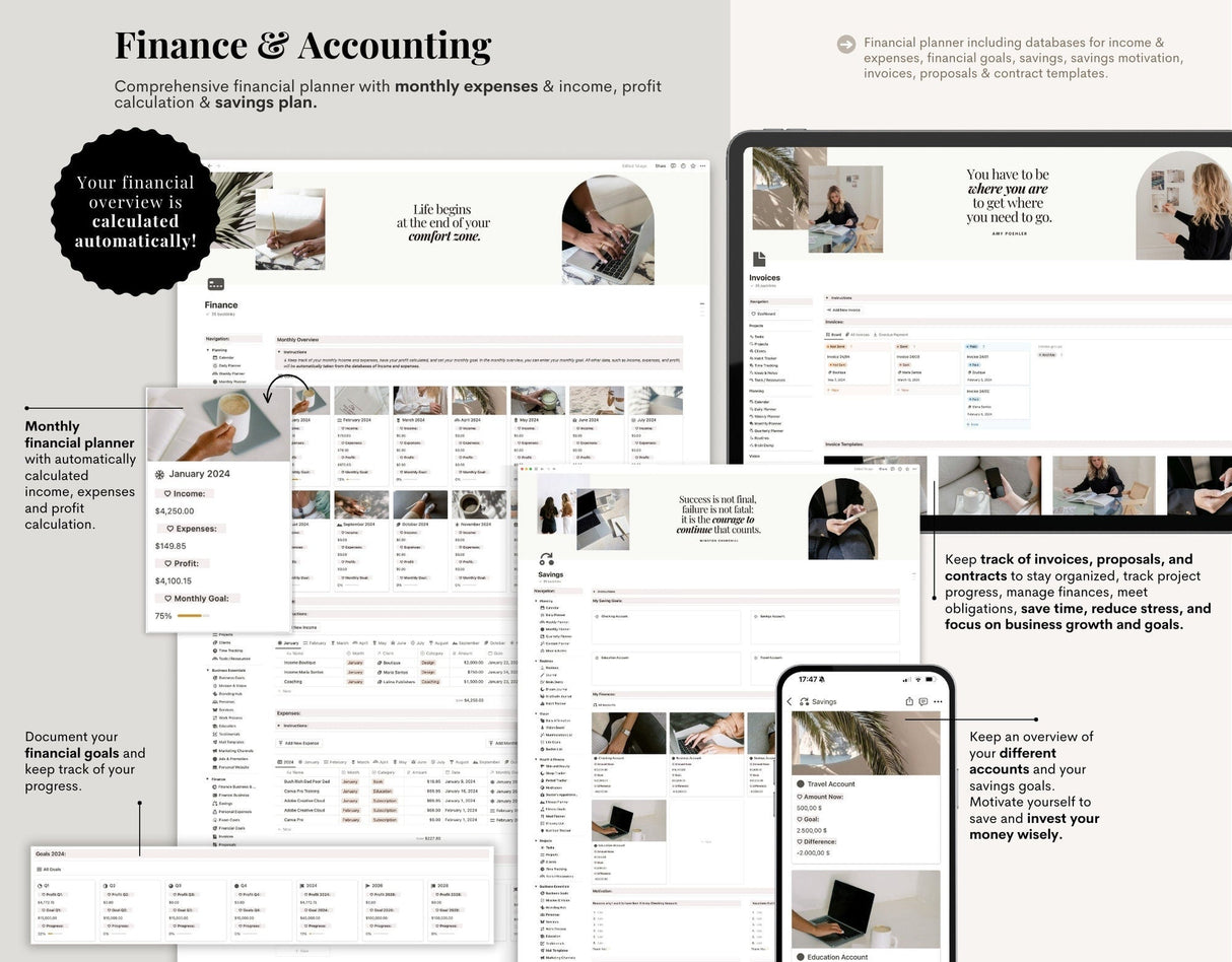 Notion 2026 Life & Business Planner | All-In-One Aesthetic Dashboard