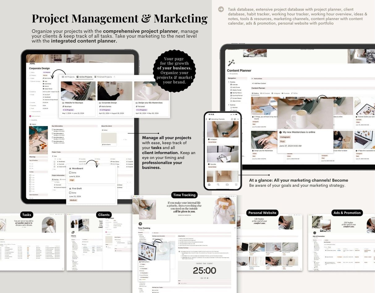 Notion 2026 Life & Business Planner | All-In-One Aesthetic Dashboard