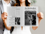 Wedding Newspaper Program | Folded Canva Template | Digital Ceremony Schedule