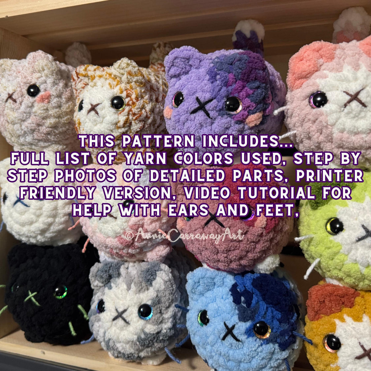 Loaf Cat Kitten Crochet Pattern PDF | 8-in-1 Low Sew Bundle