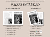 Wedding Newspaper Program | Folded Canva Template | Digital Ceremony Schedule