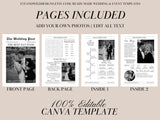 Wedding Newspaper Program | Folded Canva Template | Digital Ceremony Schedule