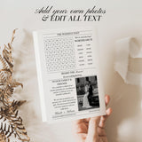 Wedding Newspaper Program | Folded Canva Template | Digital Ceremony Schedule