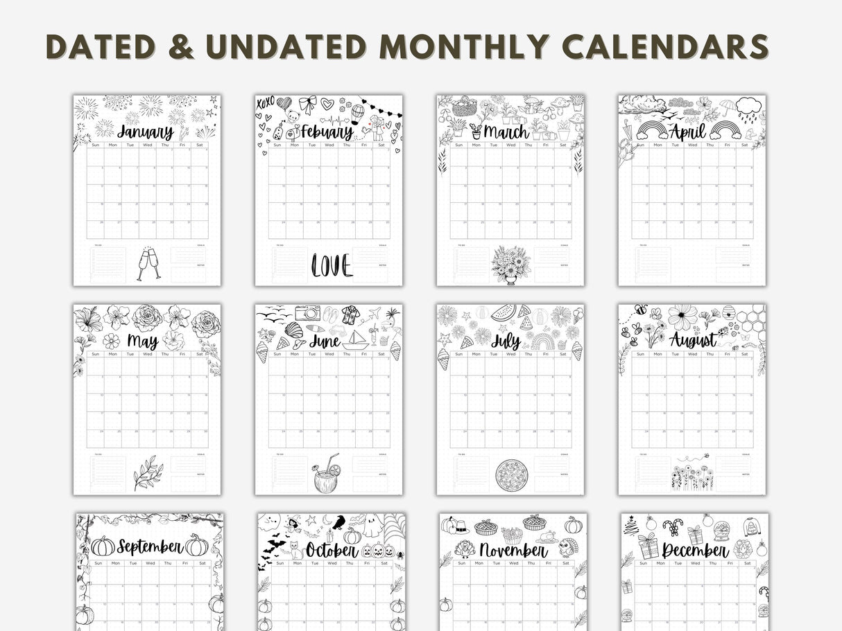 2026 Bullet Journal Bundle | Premade Life & Habit Planner PDF