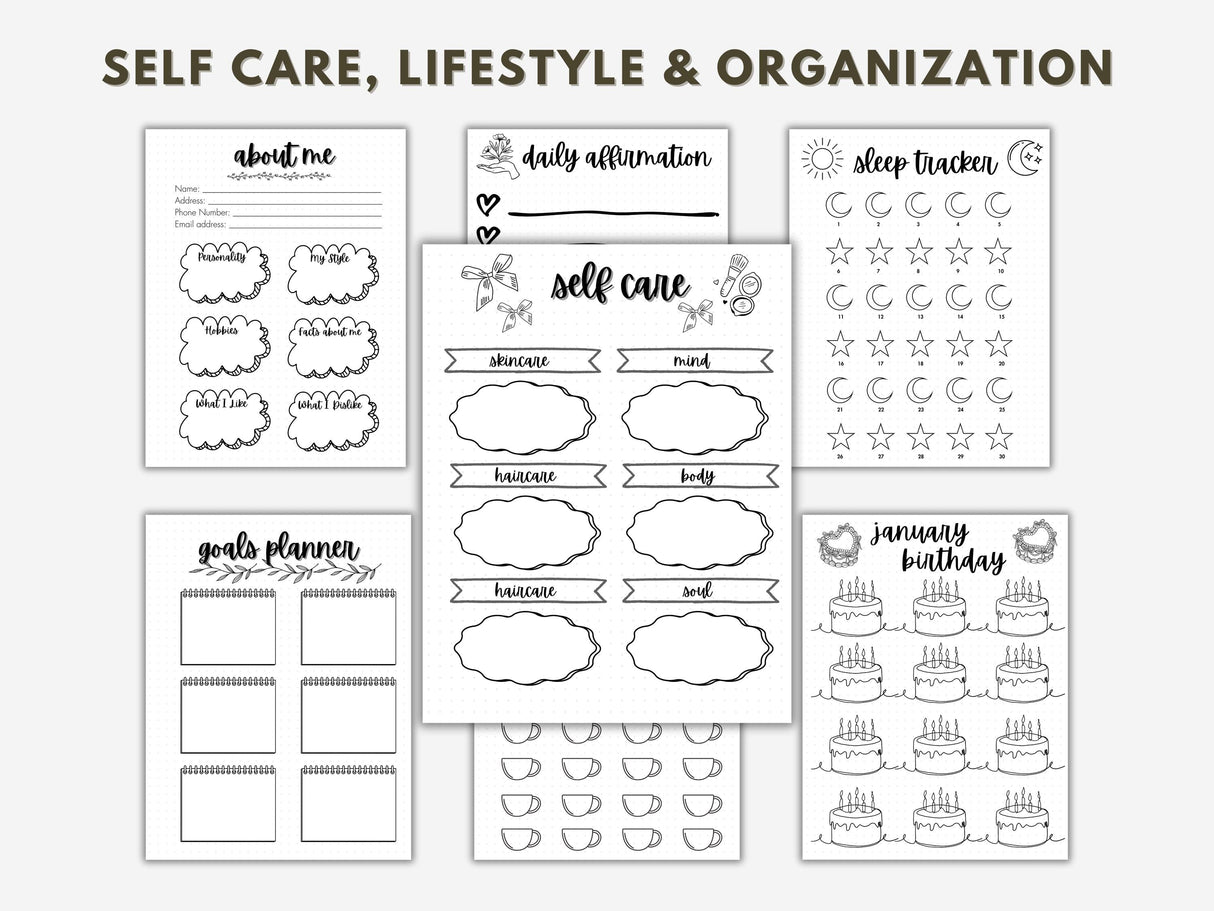 2026 Bullet Journal Bundle | Premade Life & Habit Planner PDF