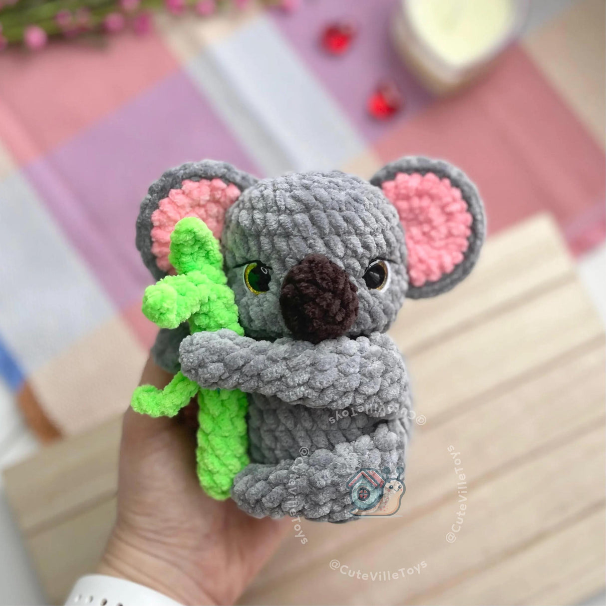 Digital PDF Koala Amigurumi Crochet Pattern | Heart or Bamboo