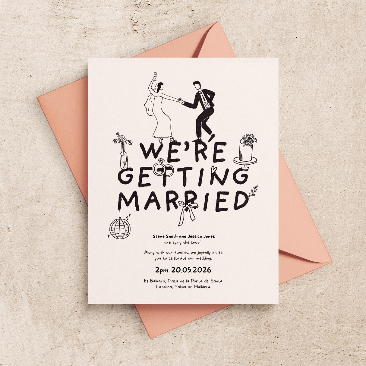 Wedding Invitation Template | Illustrated Canva Suite | Digital RSVP & Details