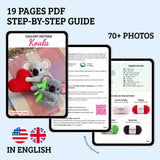 Digital PDF Koala Amigurumi Crochet Pattern | Heart or Bamboo