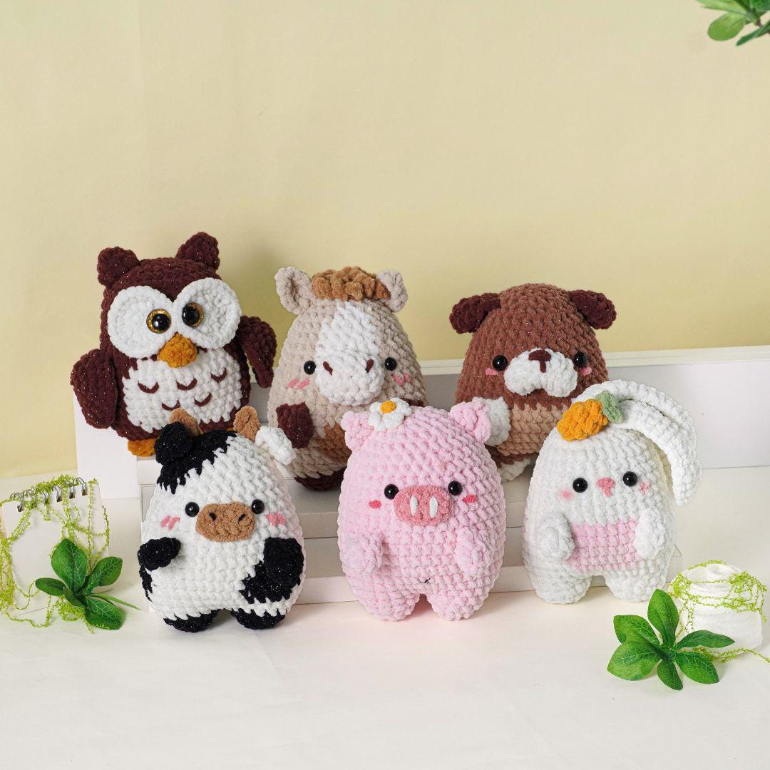 Digital PDF 28-in-1 Tiny Beasties Crochet Patterns Bundle
