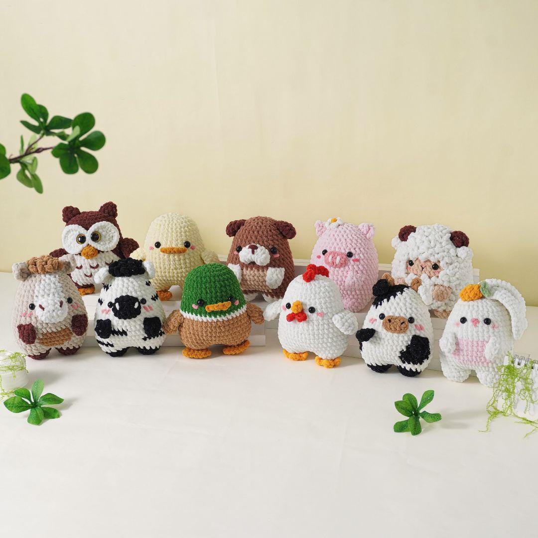 Digital PDF 28-in-1 Tiny Beasties Crochet Patterns Bundle