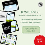 Notion Templates PLR | MRR Business Bundle | Productivity & Finance Tools