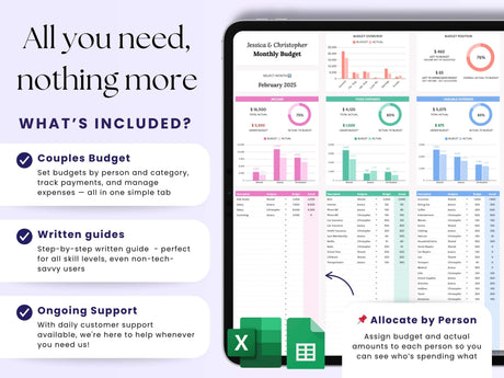 Couples Budget Spreadsheet Monthly Couple Budget Template Google Sheets Annual Couples Budget Planner Shared Budget Expense Tracker Excel