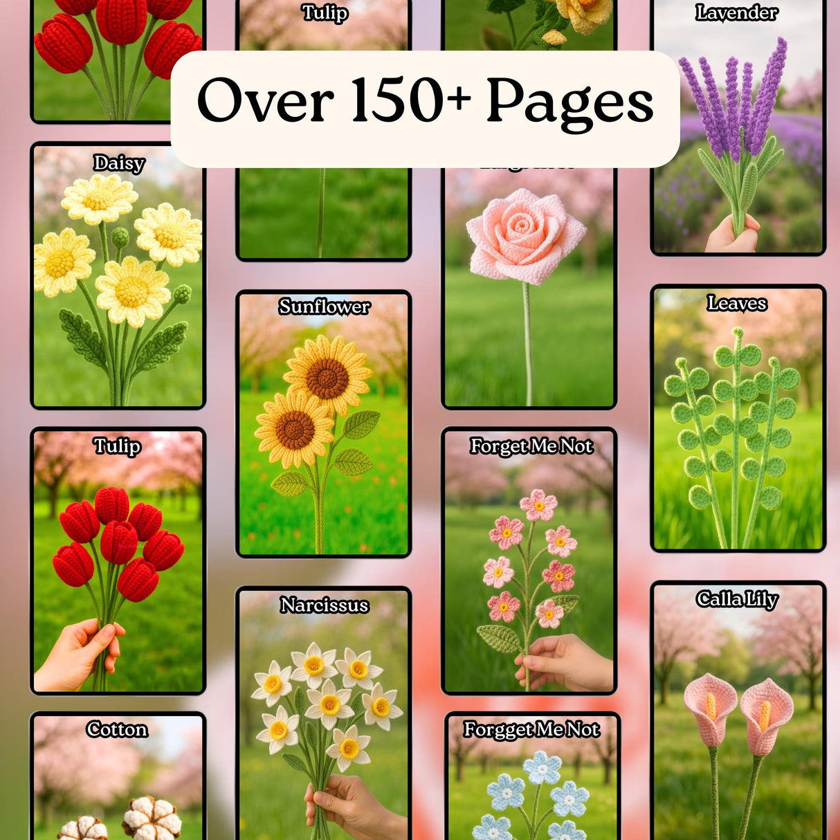 150+ Wedding Flower Crochet Patterns | Bridal Bouquet PDF