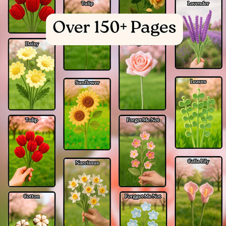 150+ Wedding Flower Crochet Patterns | Bridal Bouquet PDF