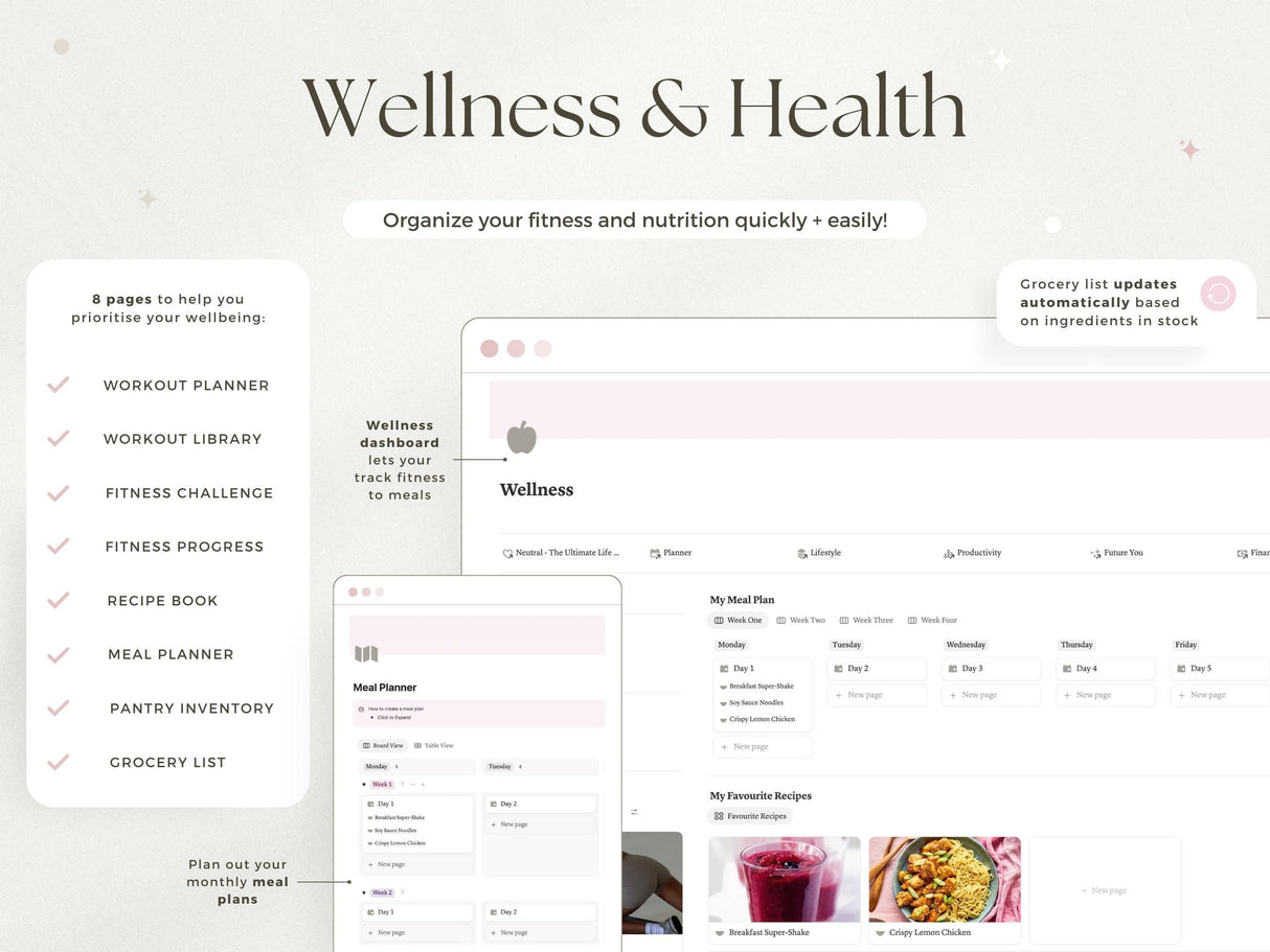It Girl Notion Planner Template | 70+ Page Aesthetic Dashboard