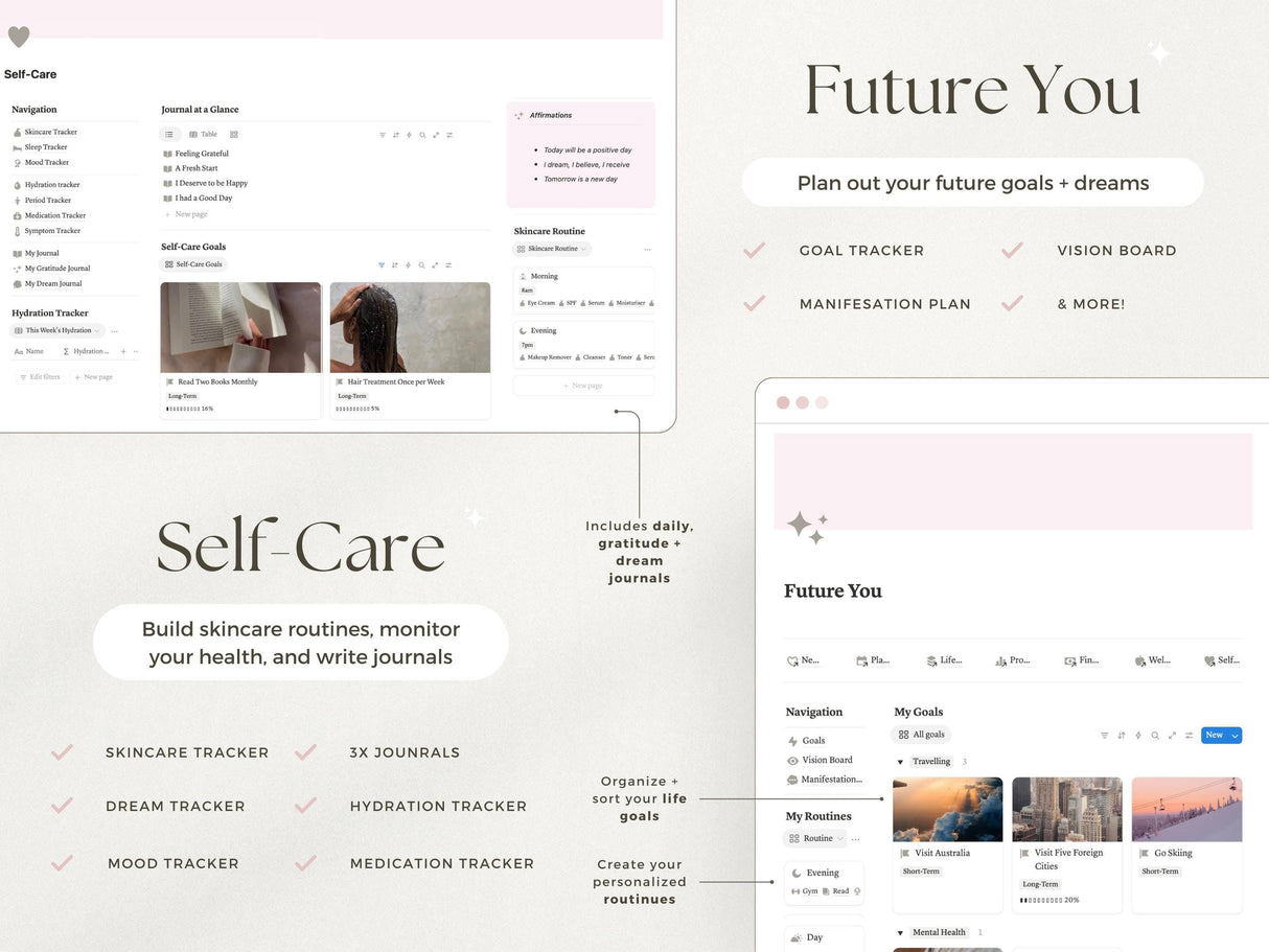 It Girl Notion Planner Template | 70+ Page Aesthetic Dashboard