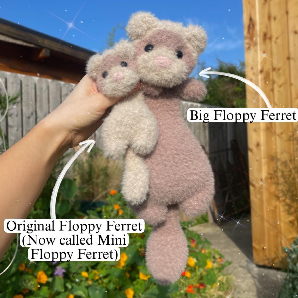 Digital PDF Big Floppy Ferret Crochet Pattern | Weighted Option