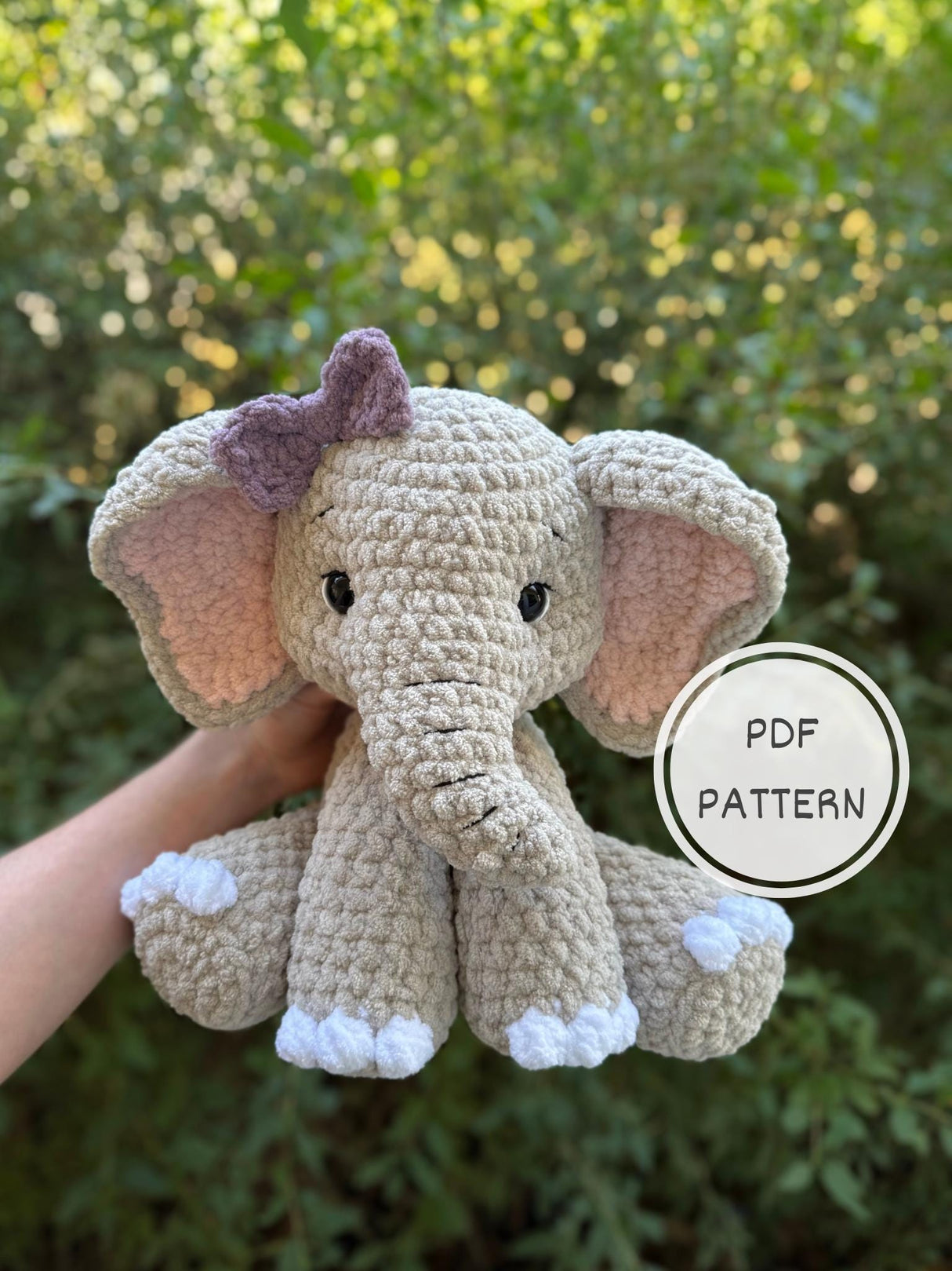 Sitting Elephant Crochet Pattern PDF | Ella the Elephant