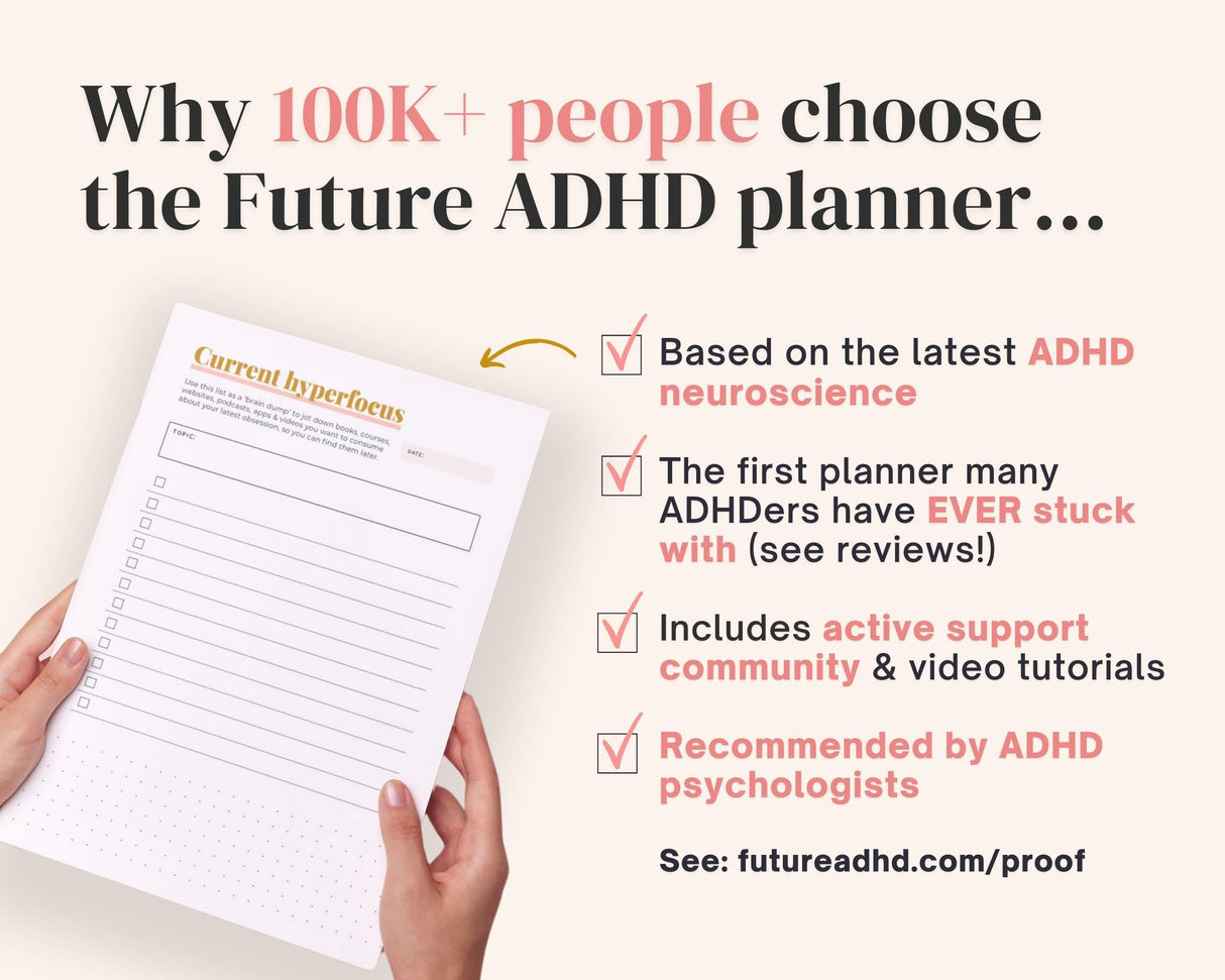 2026 ADHD Printable Planner | Research-Based Sunset Journal