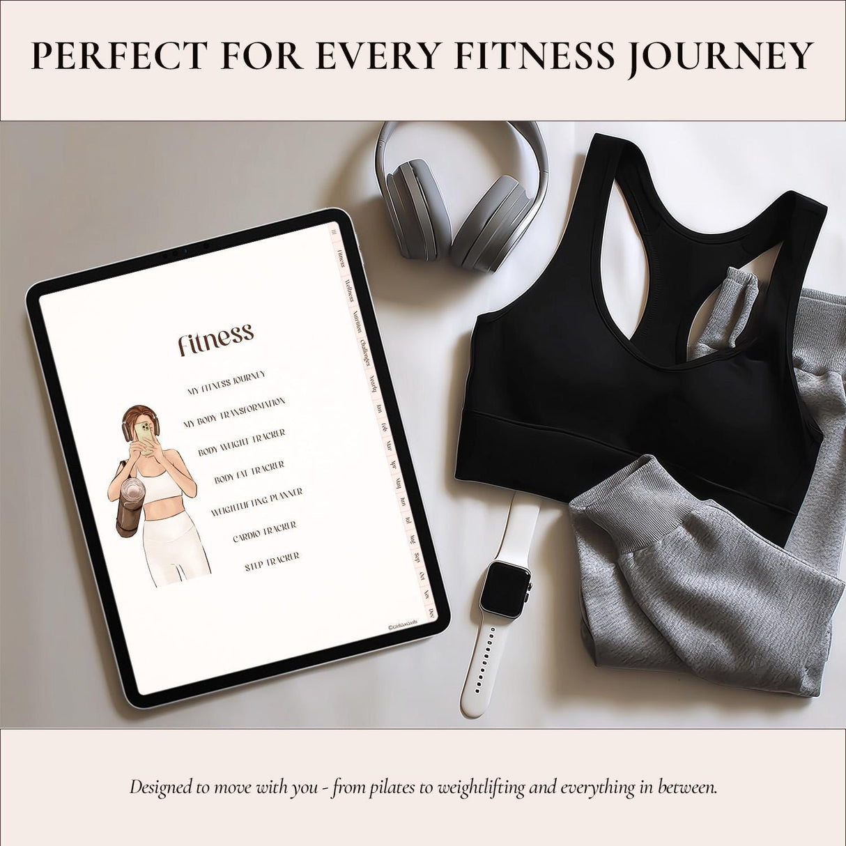 Digital Fitness Planner | Weight Loss & Workout Tracker | GoodNotes Template