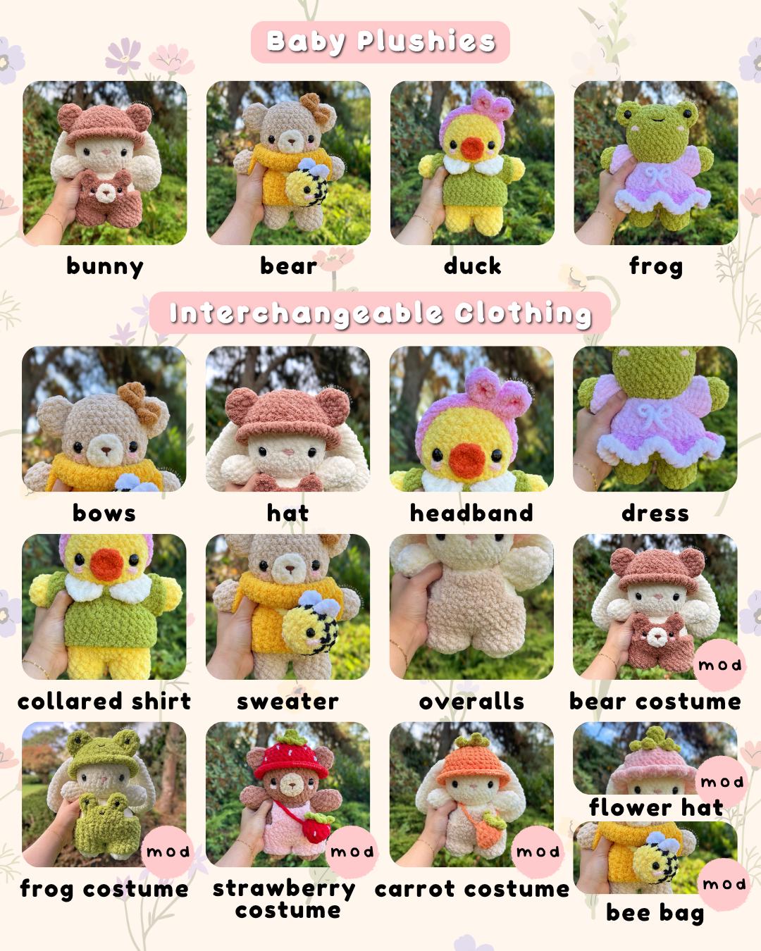 Digital PDF 15-in-1 Baby Plushies & Clothing Crochet Bundle