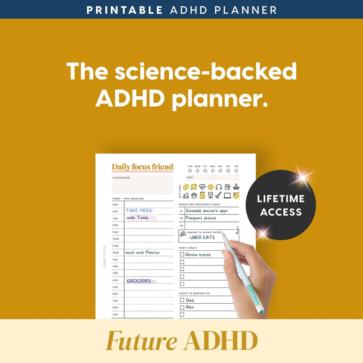 2026 ADHD Printable Planner | Research-Based Sunset Journal